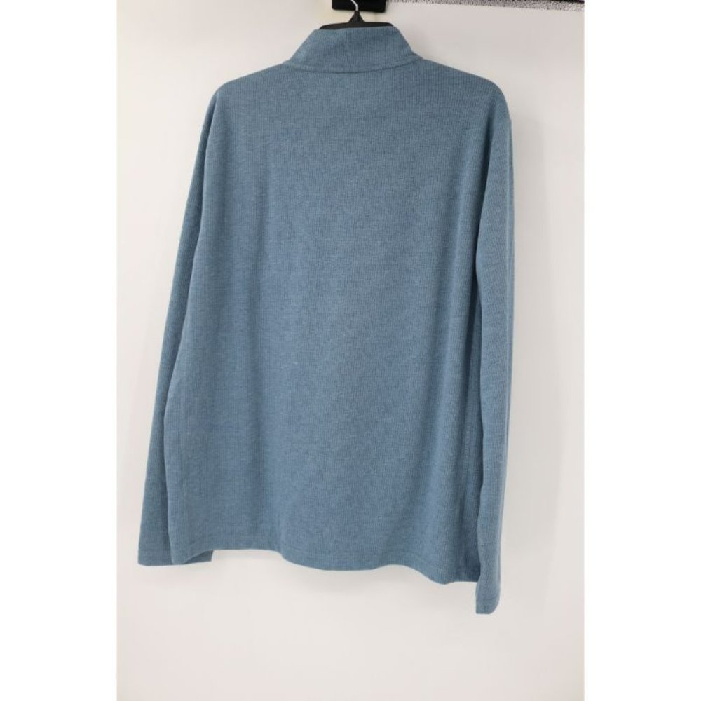 J. CREW pullover Mens L Performance 1/4 Zip Waffle Knit Lightweight Blue stretch - Picture 4 of 11